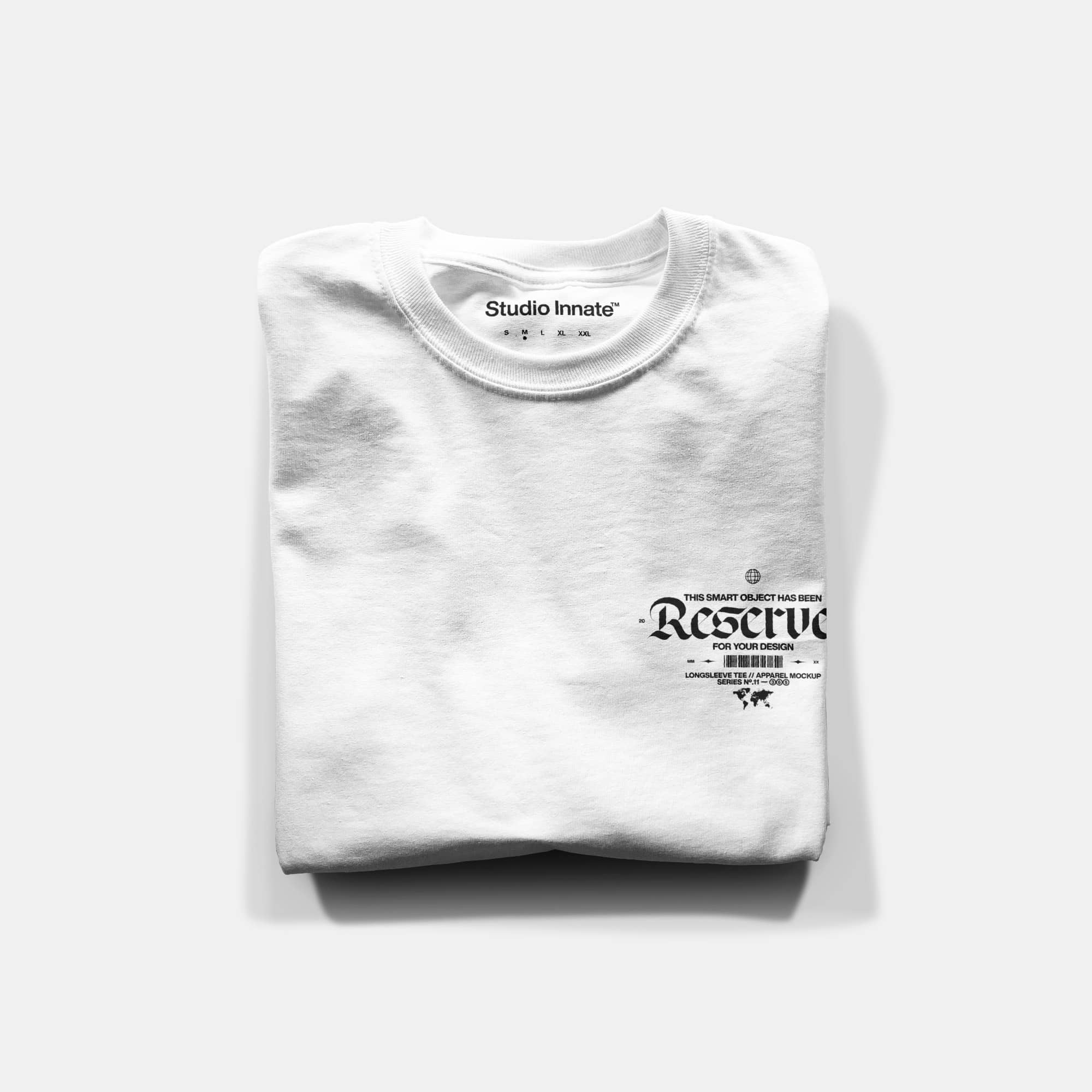 white Folded → Long Sleeve T-Shirt By Studio Innate